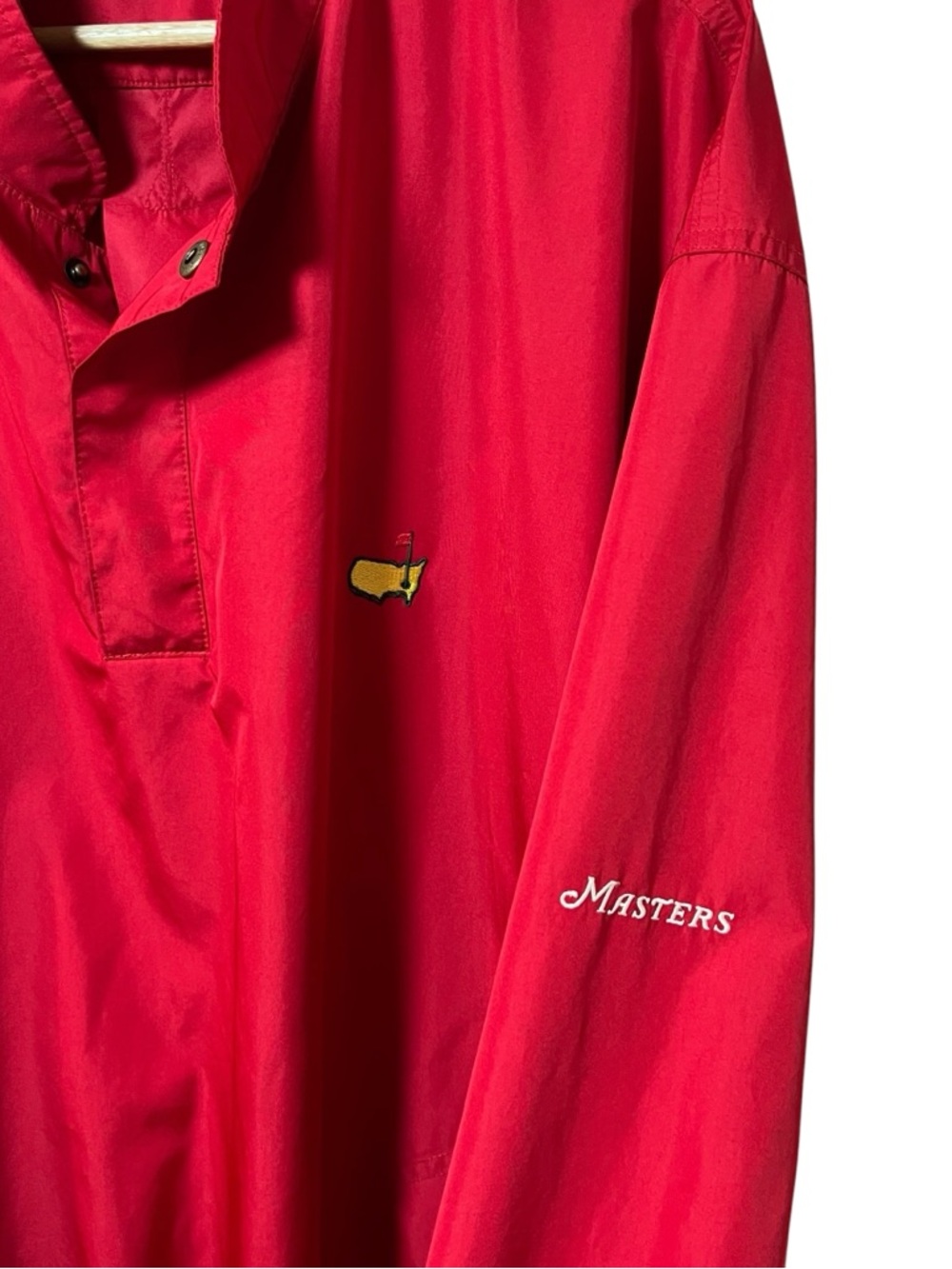 Masters Collection Windbreaker Mens XL Red Long Sleeve 1/4 Snap Pullover Golf - Picture 6 of 12